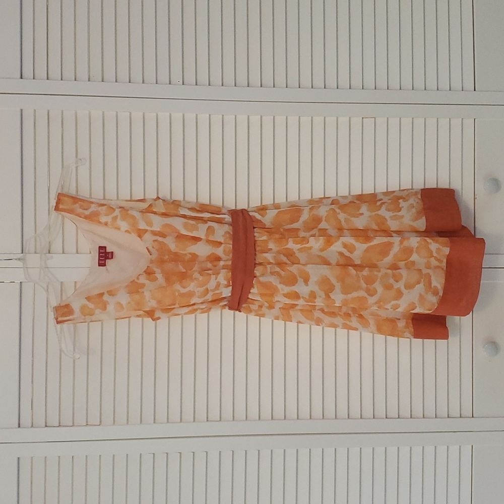 Orange and white sun dress